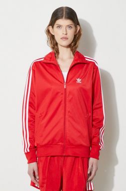 Mikina adidas Originals Adicolor Classics Loose Firebird dámska, červená farba, s nášivkou,  IP0602,