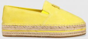 Semišové espadrilky Tommy Hilfiger TH SUEDE FLATFORM ESPADRILLE biela farba, na platforme, FW0FW07069