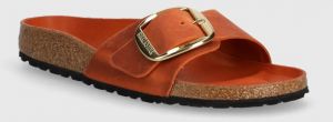 Nubukové papuče Birkenstock Madrid Big Buckle oranžová farba, 1026632