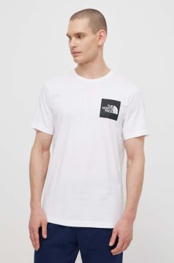 Bavlnené tričko The North Face M S/S Fine Tee pánske, biela farba, s potlačou, NF0A87NDFN41