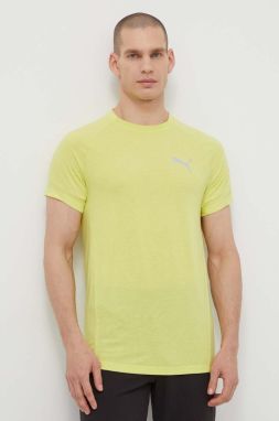 Tričko Puma EVOSTRIPE pánske,zelená farba,s potlačou,678992