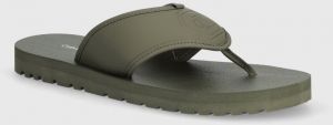 Žabky Calvin Klein Jeans THONG SANDAL SLIPON RP IN BTW pánske, zelená farba, YM0YM00943