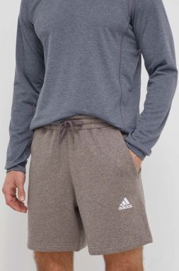 Šortky adidas pánske, šedá farba, melanžové, IR5322