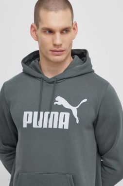 Mikina Puma pánska, šedá farba, s kapucňou, s potlačou, 586687