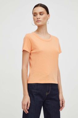 Bavlnené tričko American Vintage oranžová farba