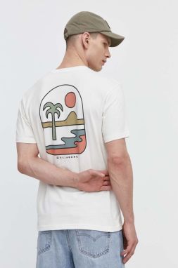 Bavlnené tričko Billabong Adventure Division pánske, béžová farba, s potlačou, ABYZT02302