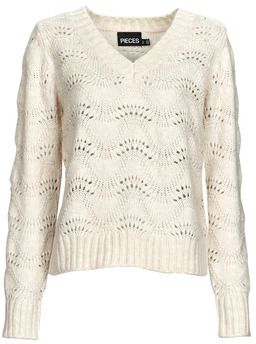 Svetre Pieces  PCBIBBI LS V-NECK KNIT