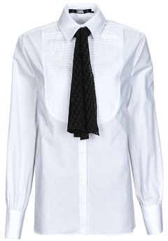 Košele a blúzky Karl Lagerfeld  BIB SHIRT W/ MONOGRAM NECKTIE