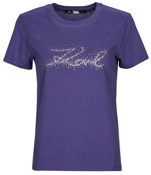 Tričká s krátkym rukávom Karl Lagerfeld  RHINESTONE KARL LOGO T-SHIRT