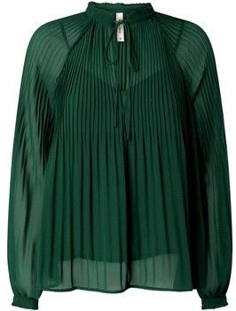 Tričká s dlhým rukávom Pepe jeans  BLUSA PLISADA VERDE   PL304337