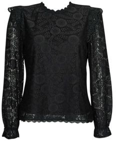 Košele a blúzky Pieces  PCOLLINE LS LACE TOP NOOS BC