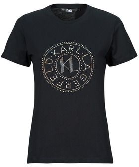 Tričká s krátkym rukávom Karl Lagerfeld  rhinestone logo t-shirt