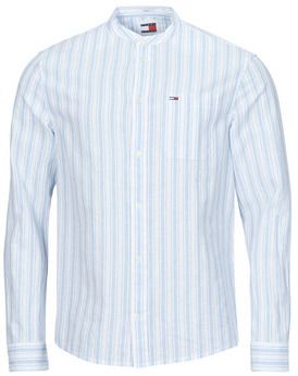 Košele s dlhým rukávom Tommy Jeans  TJM MAO STRIPE LINEN BLEND SHIRT