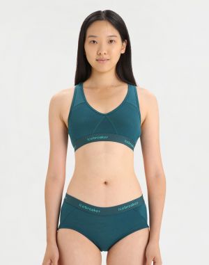 Icebreaker W Sprite Racerback Bra Green Glory