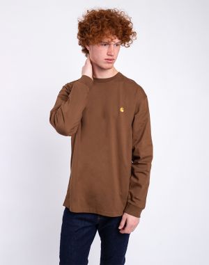 Carhartt WIP L/S Chase T-Shirt Tamarind/Gold