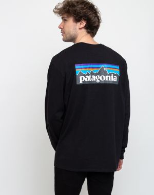 Patagonia M's L/S P-6 Logo Responsibili-Tee Black