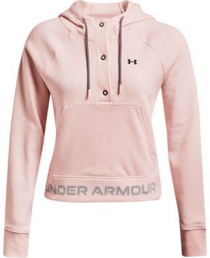 Under Armour RIVAL FLEECE MESH HOODIE Dámska mikina, ružová, veľkosť