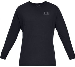 Under Armour SPORTSTYLE LEFT CHEST LS Pánske tričko, čierna, veľkosť