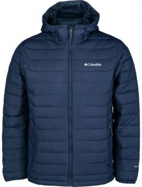 Columbia POWDER LITE HOODED JACKET Pánska bunda, tmavo modrá, veľkosť