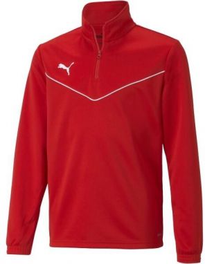 Puma TEAMRISE 1 4 ZIP TOP JR Chlapčenská mikina, červená, veľkosť