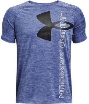 Under Armour TECH SPLIT LOGO HYBRID Chlapčenské tričko, modrá, veľkosť