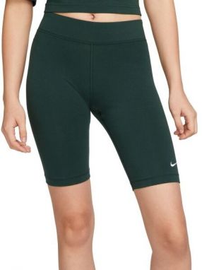 Nike NSW ESSNTL MR BIKER SHORT Dámske kraťasy, tmavo zelená, veľkosť