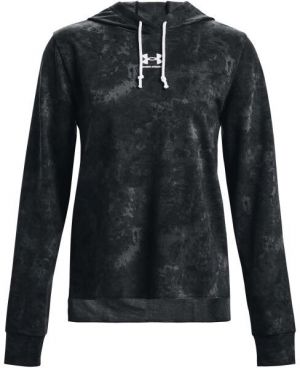 Under Armour RIVAL TERRY PRINT HOODIE Dámska mikina, čierna, veľkosť