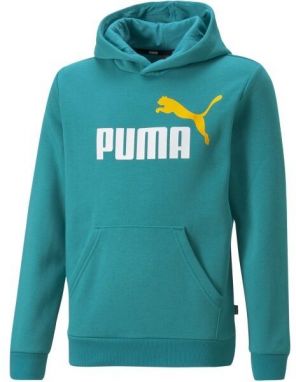 Puma ESS + 2 COL BIG LOGO HOODIE FL B Chlapčenská mikina, zelená, veľkosť
