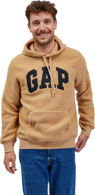 GAP V-GAP SHERPA PO HOOD Pánska mikina, hnedá, veľkosť