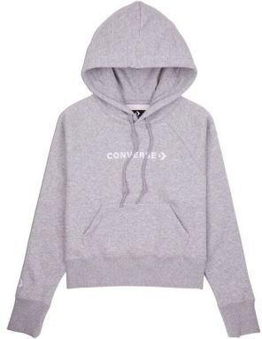 Converse STRIP WORDMARK FLEECE HOODIE Dámska mikina, sivá, veľkosť