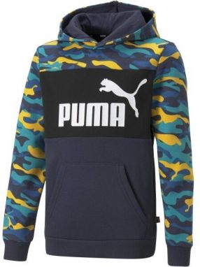 Puma ESS+CAMO HOODIE FL B Detská  mikina, tmavo modrá, veľkosť