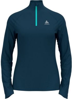 Odlo W MID LAYER 1/2 ZIP ESSENTIALCERAMIWARM Dámska mikina, tmavo modrá, veľkosť