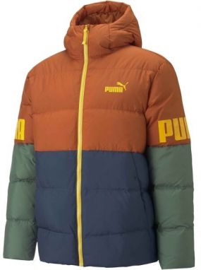 Puma POWER HOODED DOWN PUFFER Pánska páperová bunda, zelená, veľkosť