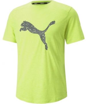 Puma RUN LOGO SS TEE Pánske tričko, svetlo zelená, veľkosť