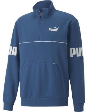 Puma POWER COLORBLOCK HALF ZIP FL Pánska mikina, modrá, veľkosť