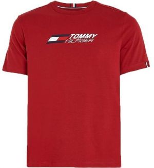 Tommy Hilfiger ESSENTIALS BIG LOGO S/S TEE Pánske tričko, červená, veľkosť