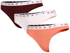 Tommy Hilfiger 3P THONG PRINT Dámske tangá, biela, veľkosť