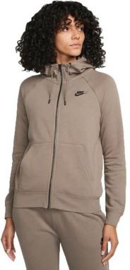 Nike NSW ESSNTL FLC FZ HOODIE Dámska mikina, hnedá, veľkosť