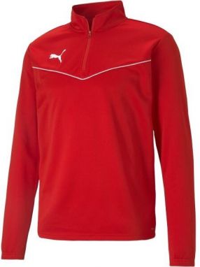 Puma TEAMRISE 1 4 ZIP TOP Pánska mikina so zipsom, červená, veľkosť