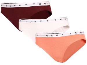 Tommy Hilfiger 3P BIKINI Dámske nohavičky, vínová, veľkosť