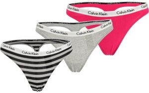 Calvin Klein 3PK THONG Dámske nohavičky tango, sivá, veľkosť