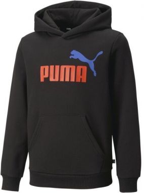 Puma ESS + 2 COL BIG LOGO HOODIE FL B Chlapčenská mikina, čierna, veľkosť