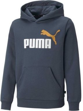 Puma ESS + 2 COL BIG LOGO HOODIE FL B Chlapčenská mikina, tmavo modrá, veľkosť