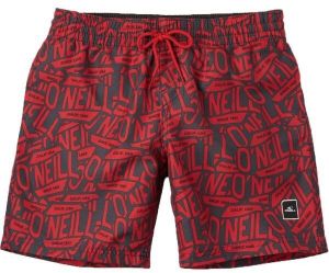 O'Neill STICKERPRINT SHORTS Chlapčenské kúpacie šortky, vínová, veľkosť