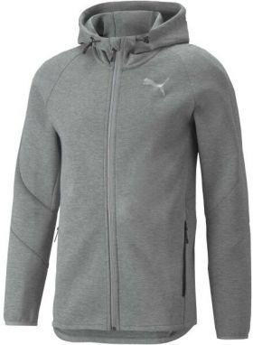 Puma EVOSTRIPE FULL-ZIP HOODIE Pánska športová mikina, sivá, veľkosť