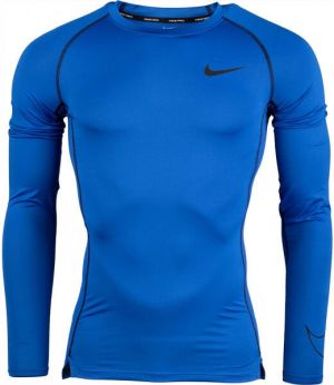 Nike NP DF TIGHT TOP LS M Pánske tričko s dlhým rukávom, modrá, veľkosť