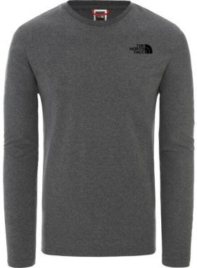 The North Face L/S EASY TEE DEEP M Pánske tričko, sivá, veľkosť