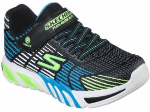 Skechers S LIGHTS:FLEX-GLOW ELITE Detská voľnočasová obuv, čierna, veľkosť