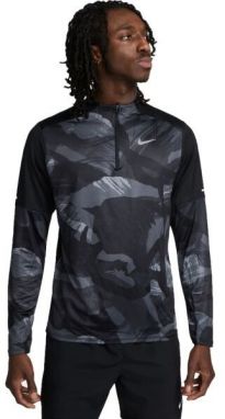 Nike DF ELMNT CAMO TOP HZ Pánska bežecká mikina, čierna, veľkosť