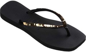 HAVAIANAS SQUARE MAGIC SEQUIN Dámske žabky, čierna, veľkosť 37/38